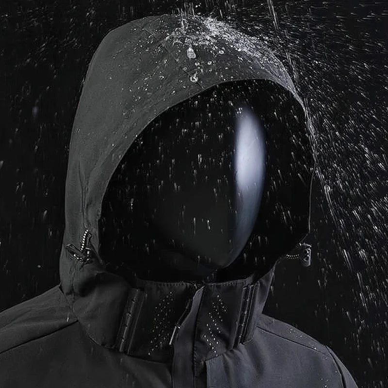 Men's Spring/Autumn Waterproof Jacket With Detachable Hood Sizes M-5XL
