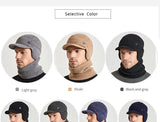 Men Or Women's Knitted Neck Scarf And Hat With Extra Ear Protection