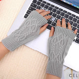 Women Or Men's Half Finger Soft Warm Wool Gloves