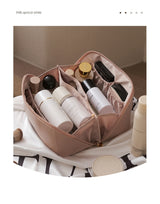 Travel Organizer Leather Bag With Storage Pouch.