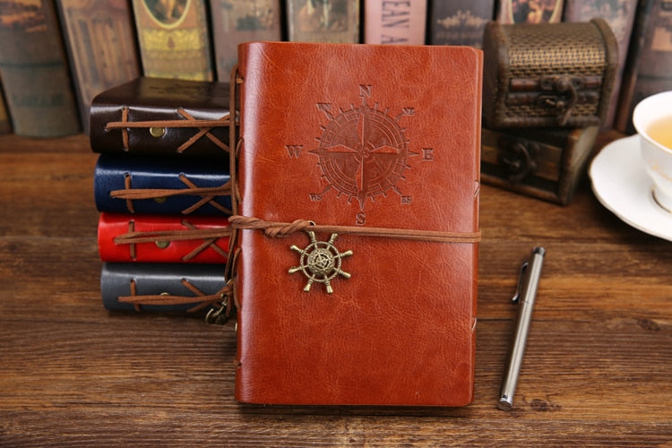 Retro Pirate Anchors Leather Notebook/Journal with Replaceable Stationery