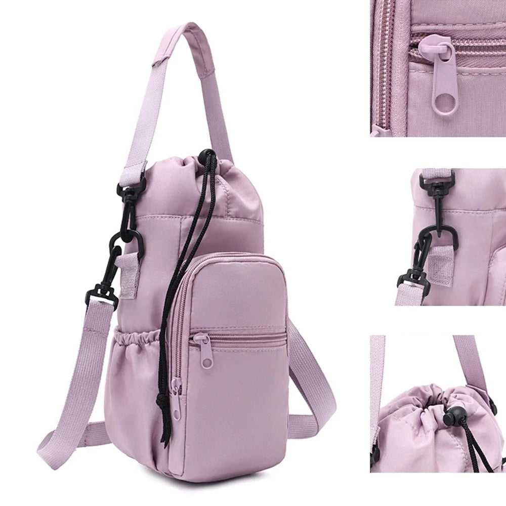 Women And Men's Oxford Lightweight Waterproof Crossbody Water Bottle And Phone Bag