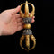 Wugu Tibetan Tantric Silver/Brass Diamond Demon Pestle Figurine with Base