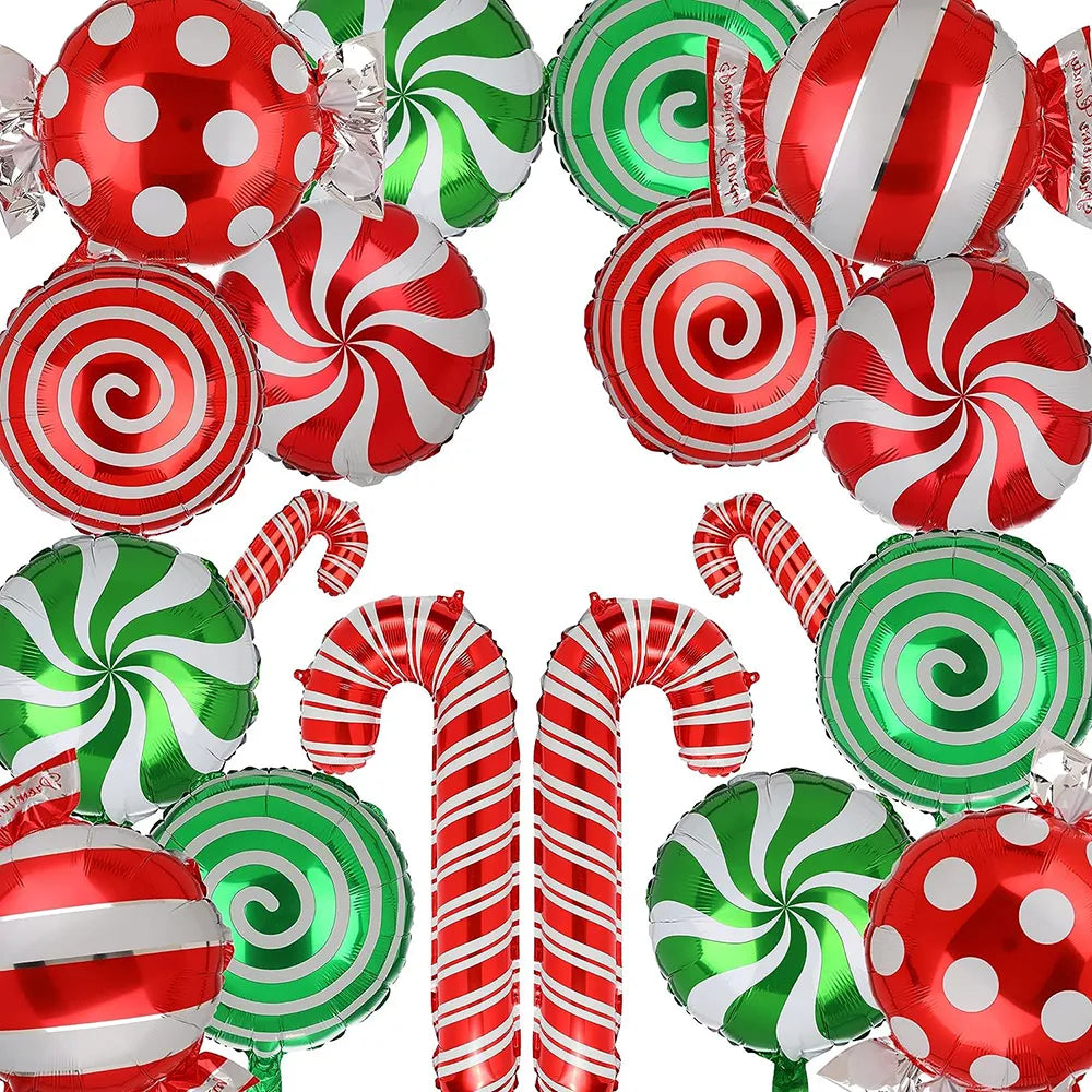 Variety Of Christmas Decorative Foil Balloons.