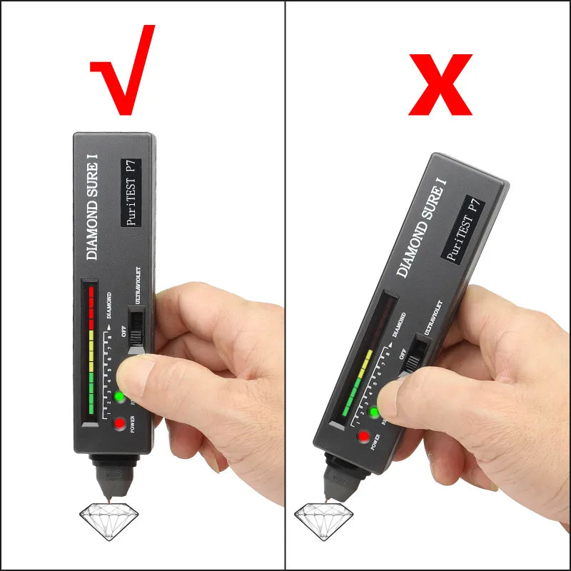 SHOTTOR High Accuracy, UV Light Indicator, LED Diamond Tester Pen.