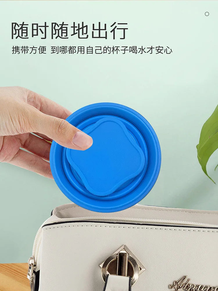 Silicone Heat Resistant Folding Water Cup With Lids