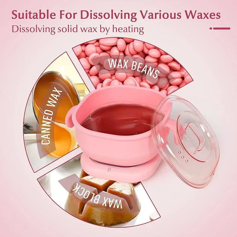 400ML Silicone Foldable Paraffin Pot Heater For Hair Removal