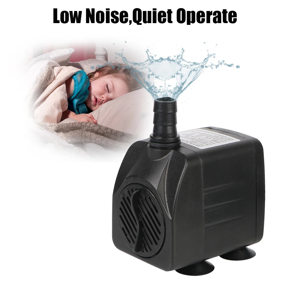 Submersible Ultra-quiet Water Pump With 12 LED Lights For Bird Baths Or Aquariums