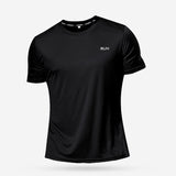 Men's multicolor short sleeve gym shirts. Quick drying, breathable sportswear