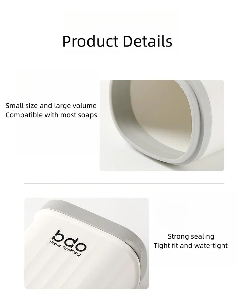 Travel Soap Dish Container With Drain Board and Tight Seal.