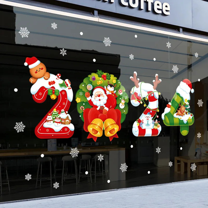 New year 2024 Or Merry Christmas Window/Wall Stickers