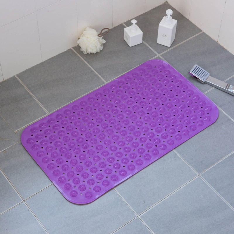 1PC PVC  Rectangle Soft Suction Cup Non-slip Bathtub Mats.