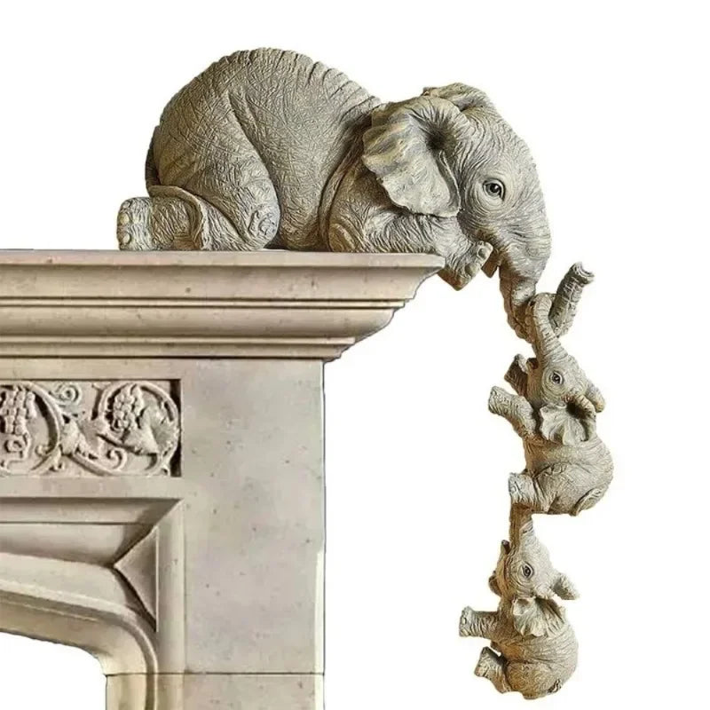 3 Pcs/set Resin Mini Elephant Figurines