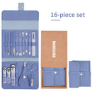 12 or 16 pcs Stainless Steel Manicure/Pedicure Set with Leather case.