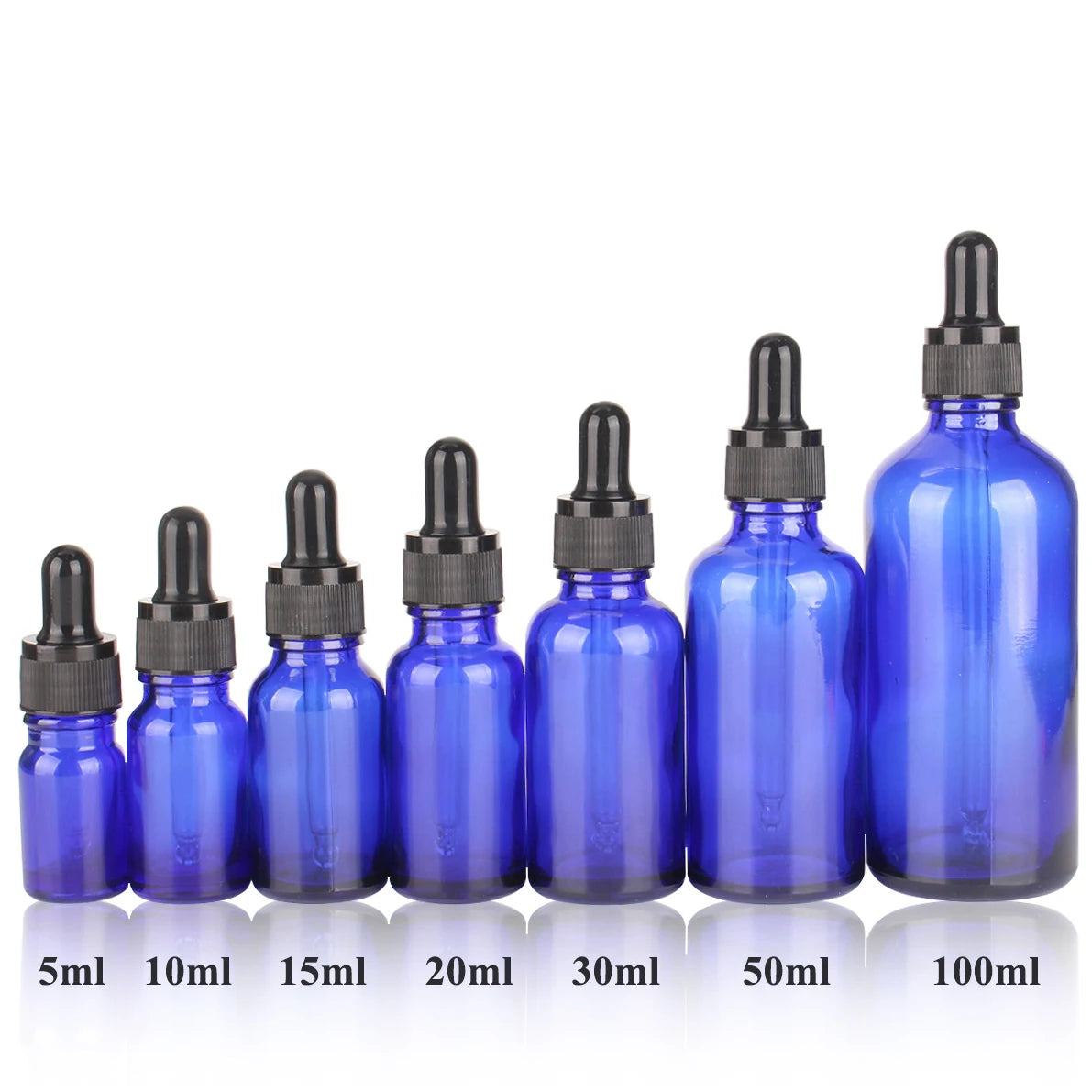 1 Pc 5ml 10ml 15ml 20ml 30ml 50ml Or 100ml Blue Glass Bottle With Dropper For Essential Oils