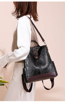 Ladies Anti-Theft Leather Backpack.