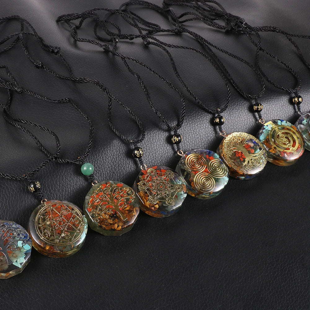 Energy Generator Orgonite Meditation Balanced Chakras Pendant Necklace