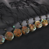 Energy Generator Orgonite Meditation Balanced Chakras Pendant Necklace