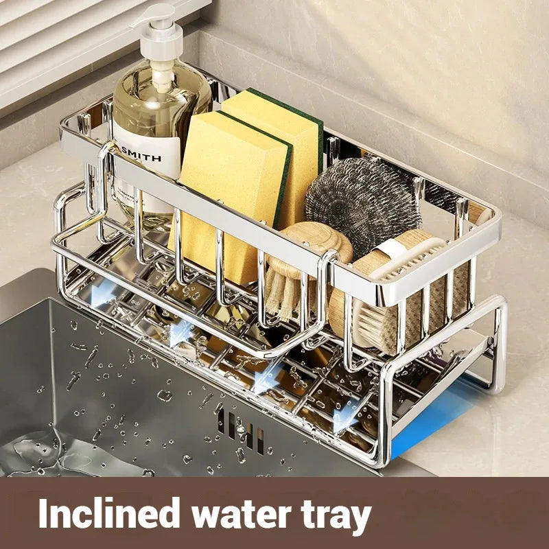 Plastic Multi-Functional Sink Organizer for Kitchen & Bathroom
