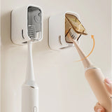 2PCS Flip-top Wall Mounted Toothbrush Rack
