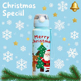 3D Printed 700ml Christmas Water Bottle With Plastic Water Cup