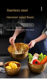 Stainless Steel Hammer Point Fruit Or Mixing Bowl