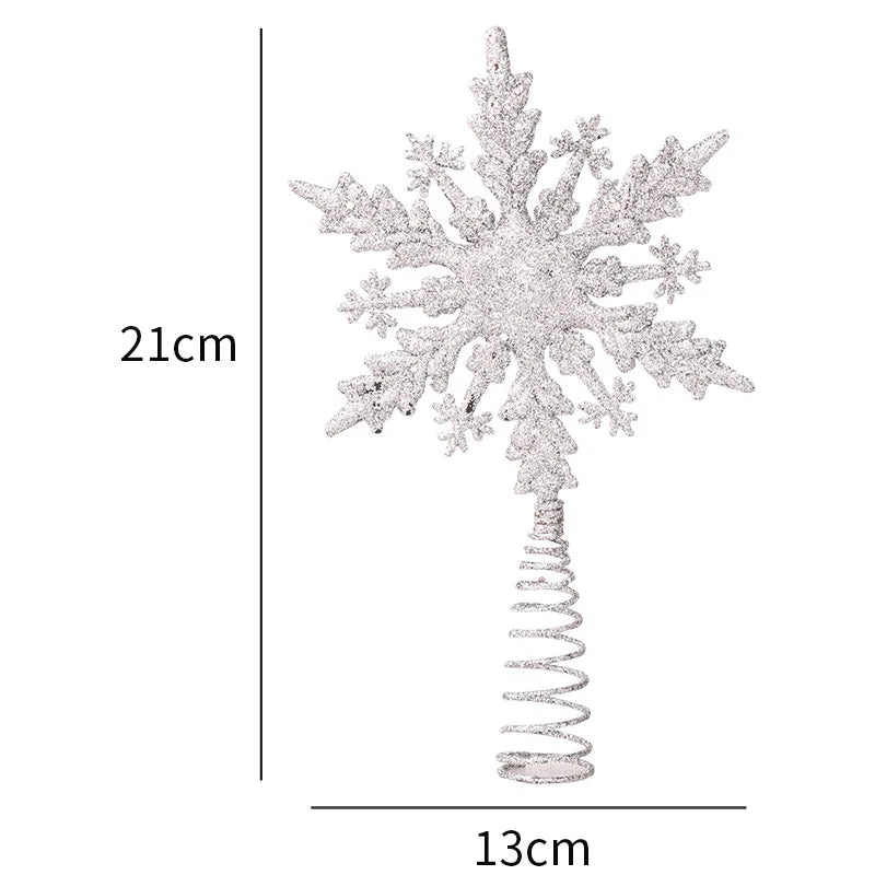 Plastic Five-pointed Star Snowflake Christmas Tree Top