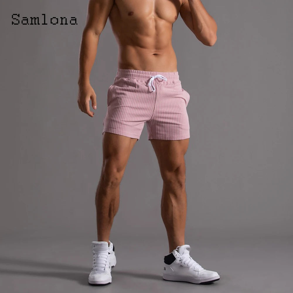 Men's Leisure Shorts With Lace Up And Pockets