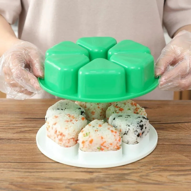 6 in 1 Onigiri Triangular Rice Mold With Lid