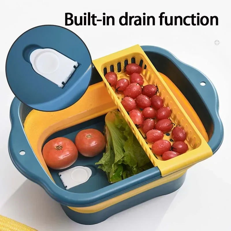 Silicone Foldable Strainer For Fruit Or Vegetables With Strainer