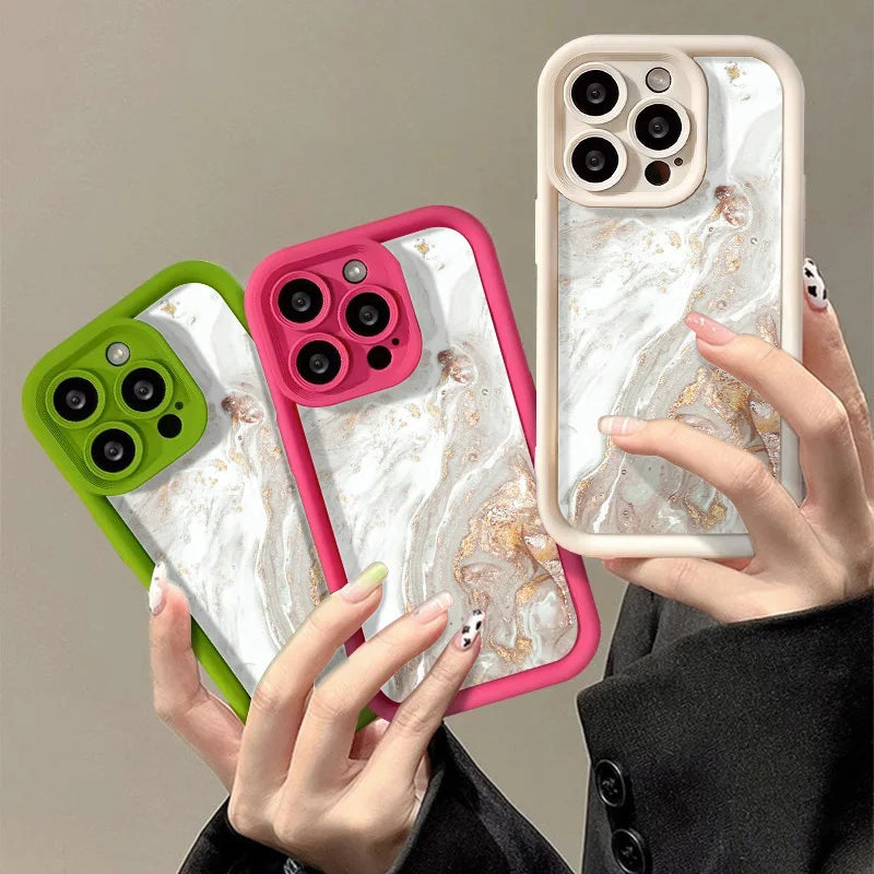 Marble Silicone Case For iPhone 15 16 17 Pro Max