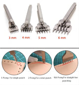 White Steel 3/4/5/6mm 1/2/4/6 Chisel Set For Leather Lacing Crafts