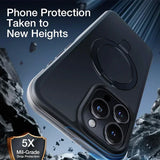 Magsafe IPhone Mat Finish Air 17 16 15 14 13 12 11 Pro Max Plus With Lens Protector And Metal Ring Stand