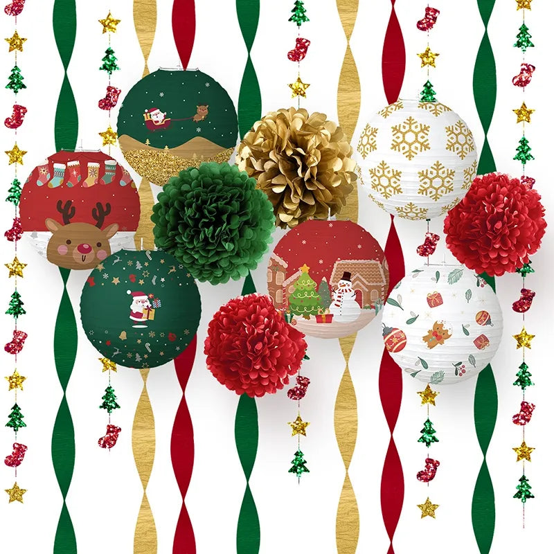 Christmas Decorative Hanging Paper Lanterns.