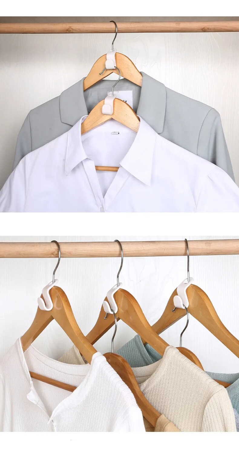 Multi-function Wardrobe Space-saving Plastic Hanger Hooks.