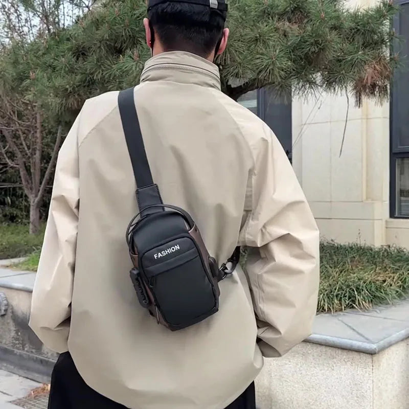 Men's Anti Theft USB Charging Crossbody Bag