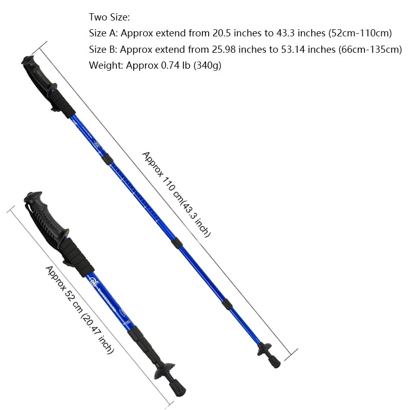 Retractable Trekking Hiking/Climbing Poles.