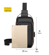 Men's Anti Theft USB Charging Crossbody Bag