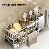 Plastic Multi-Functional Sink Organizer for Kitchen & Bathroom