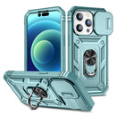 Design Case For iPhone 14 Pro Max 13 12 11 Pro XR X 360 Full Body Rugged Protective Slide Camera Stand Protection Ring Cover