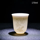 Chinese Three-dimensional White Porcelain Tea Cup