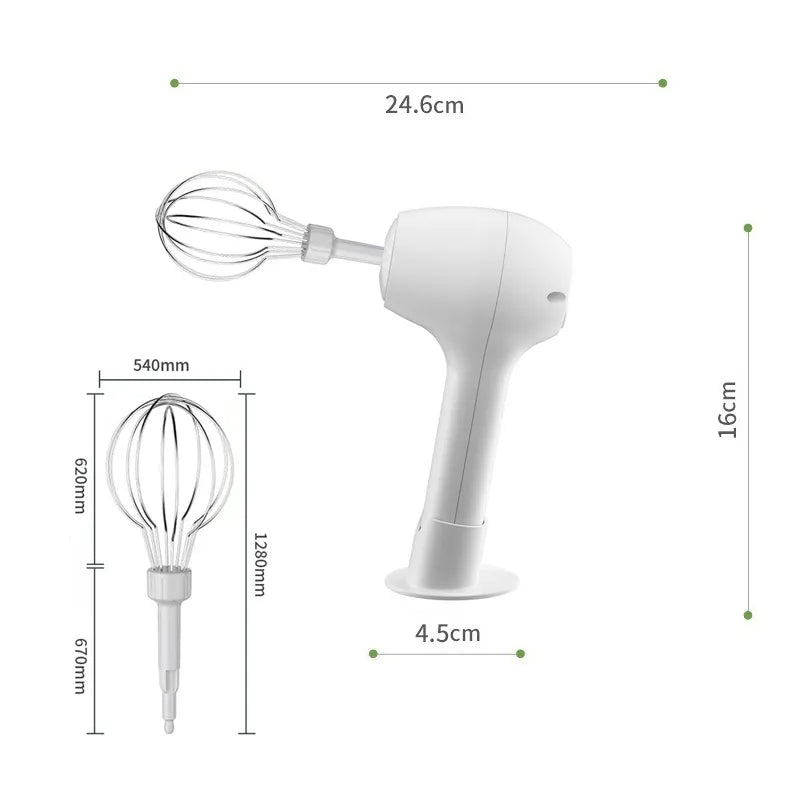 USB Charging Wireless  Automatic 3 Speed Hand Food Mixer.