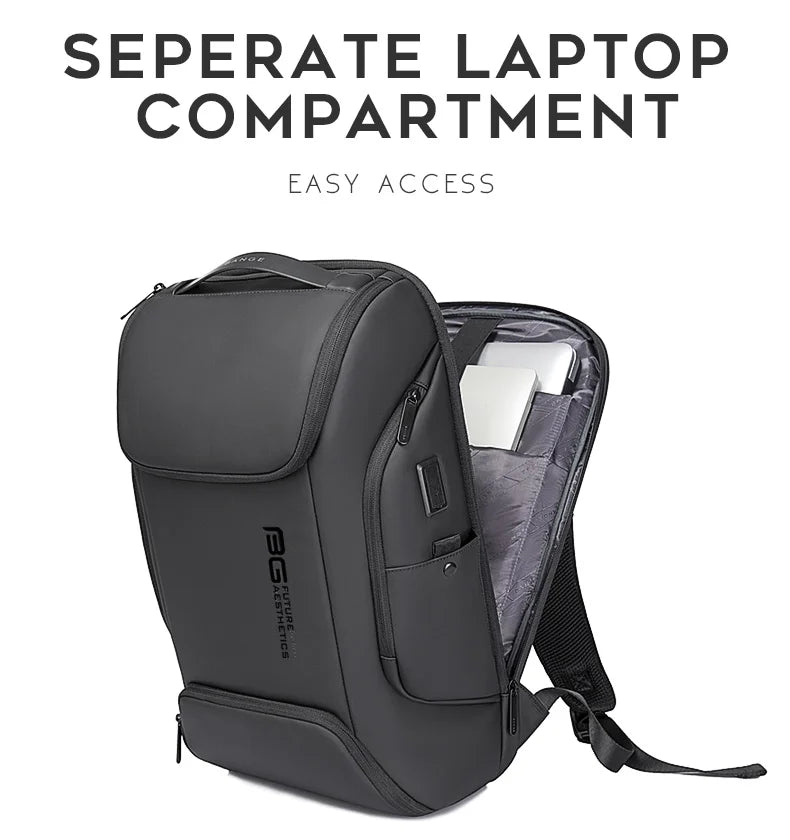 BANGE Waterproof USB Charging Backpack Fits 15.6 Inch Laptop