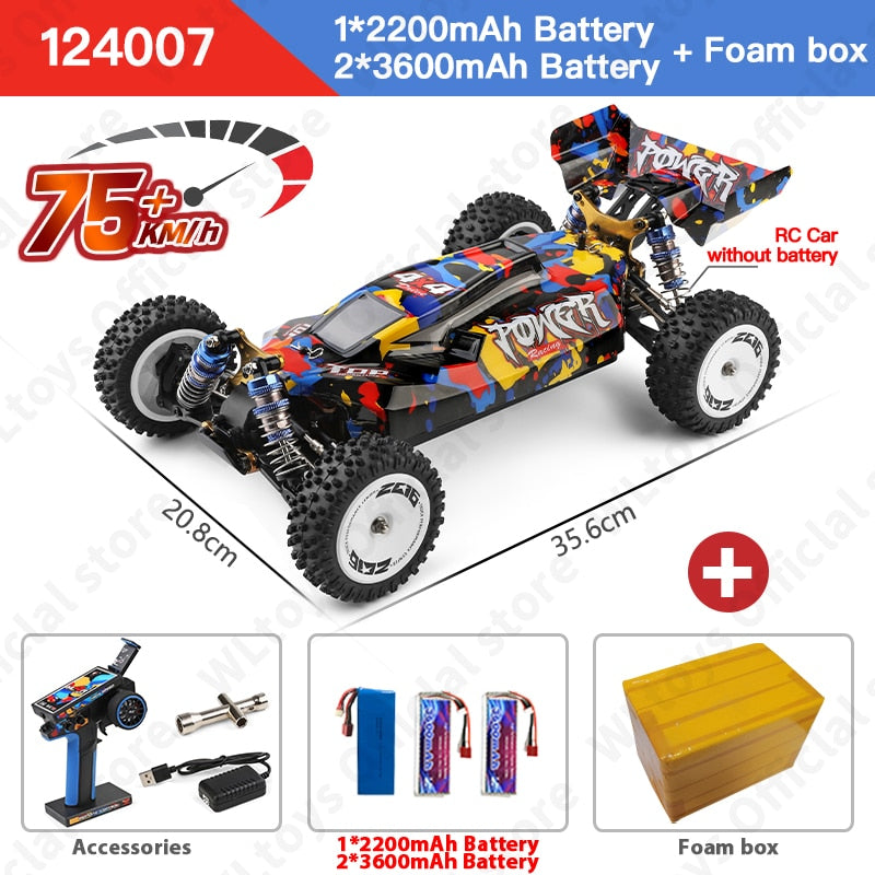 Remote control high speed off-road racing car. 75KM/H 4WD RC Car.