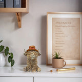 1 Piece of Western Cowboy-Style Highland Cow Statue