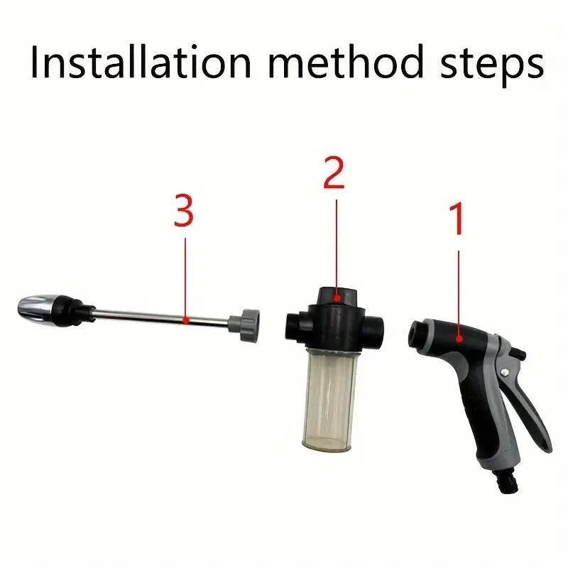 High Pressure Multi-Function Garden Nozzle with Soap Container