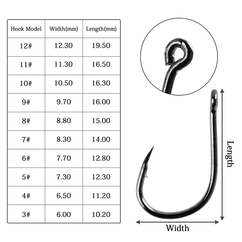 Aorace 100Pcs carbon steel circle fishing hooks.