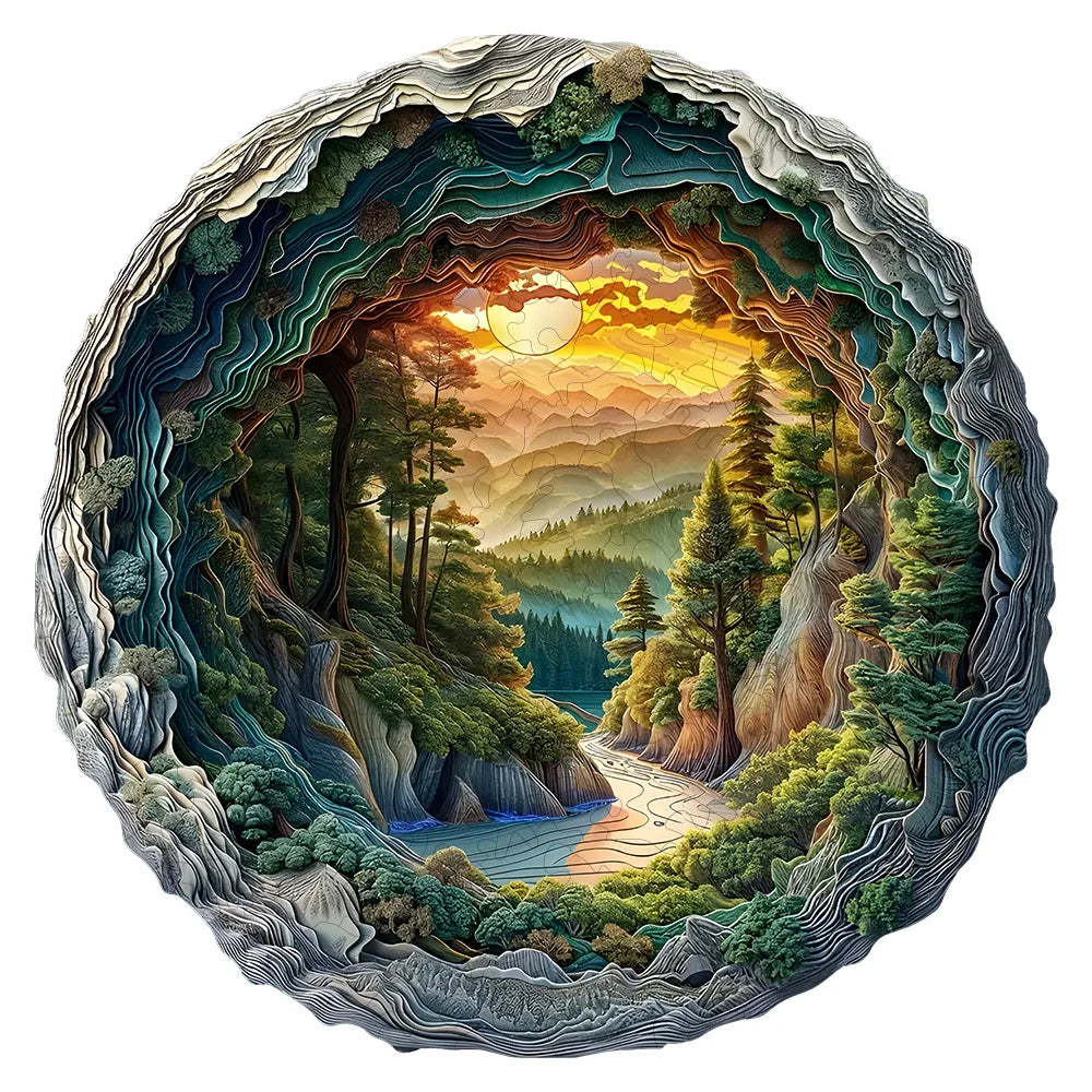 Flat Wooden Puzzles With 3D Visual Effect