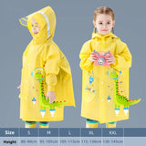 Children's Cartoon Raincoat With Backpack Space