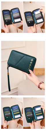Women Or Men's RFID Multifunctional PU Leather Passport Wallet